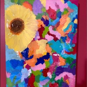 Original art 16”20” sunflower confetti